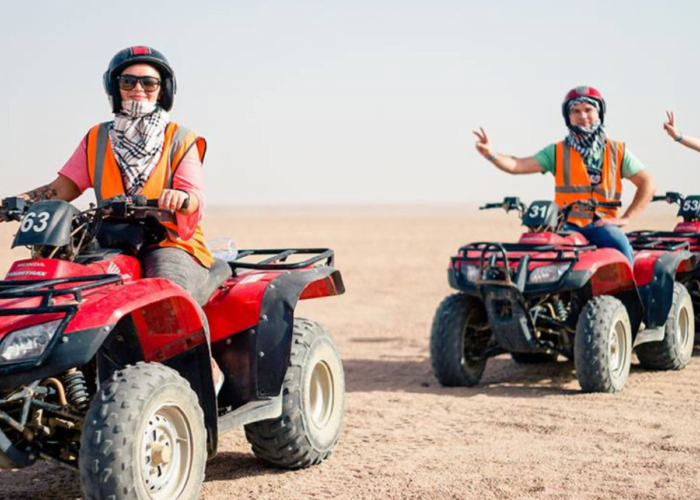 Quad Bike At Giza Pyramids At Sunset